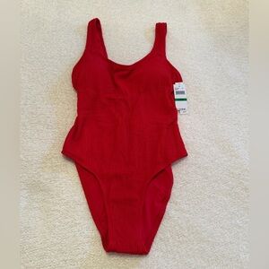 NWT Lucky Brand Vibrant Red Swimwear L